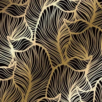 Gold Ginkgo Linework custom photo booth backdrop, design PB-C026