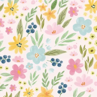 Pastel Garden Illustration custom photo booth backdrop, design PB-C032