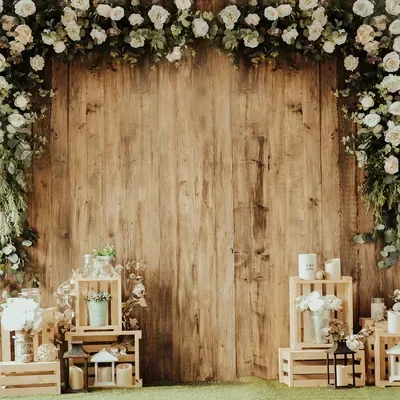 Rustic Wedding Arch custom photo booth backdrop, design PB-C035