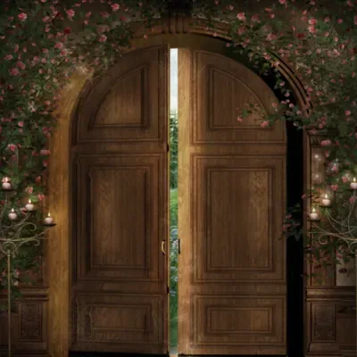 Garden Doorway custom photo booth backdrop, design PB-C043