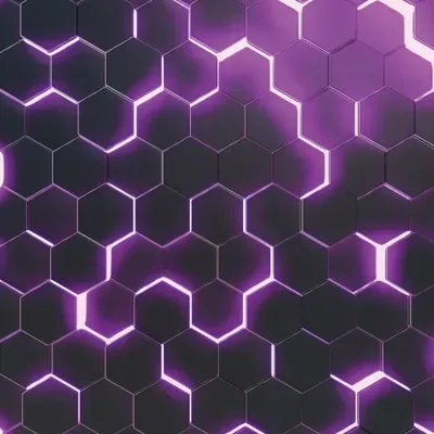 Violet Neon Hexagons custom photo booth backdrop, design PB-C058