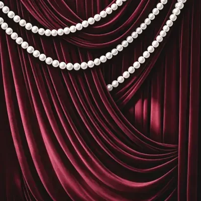 Burgundy Drapes and Pearls custom photo booth backdrop, design PB-C085