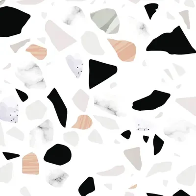 Black and Blush Terrazzo custom photo booth backdrop, design PB-C095