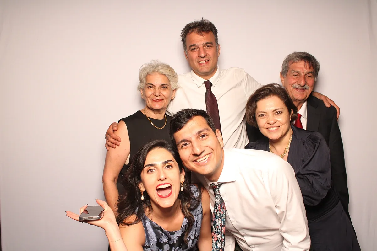 Three generations of one family packed into a single Magic Mirror photo at Calamus Estate Winery