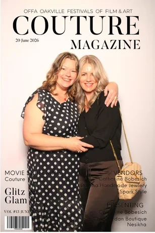 Two guests on a cover-style print at the Oakville Festivals of Film and Art