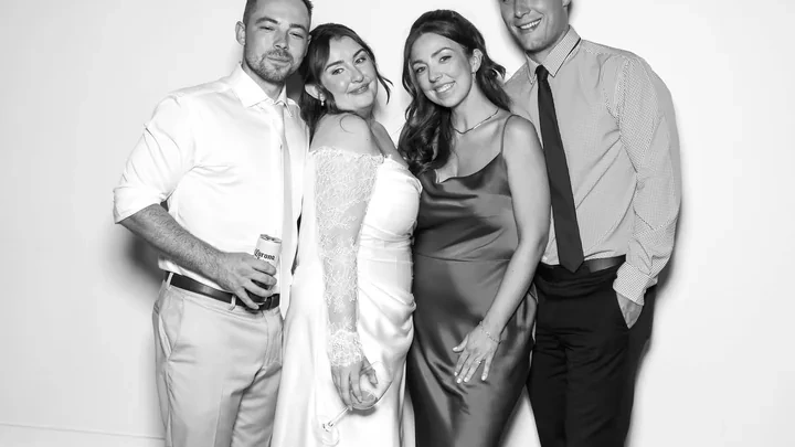 A wedding party photographed at the Magic Mirror at a Niagara venue