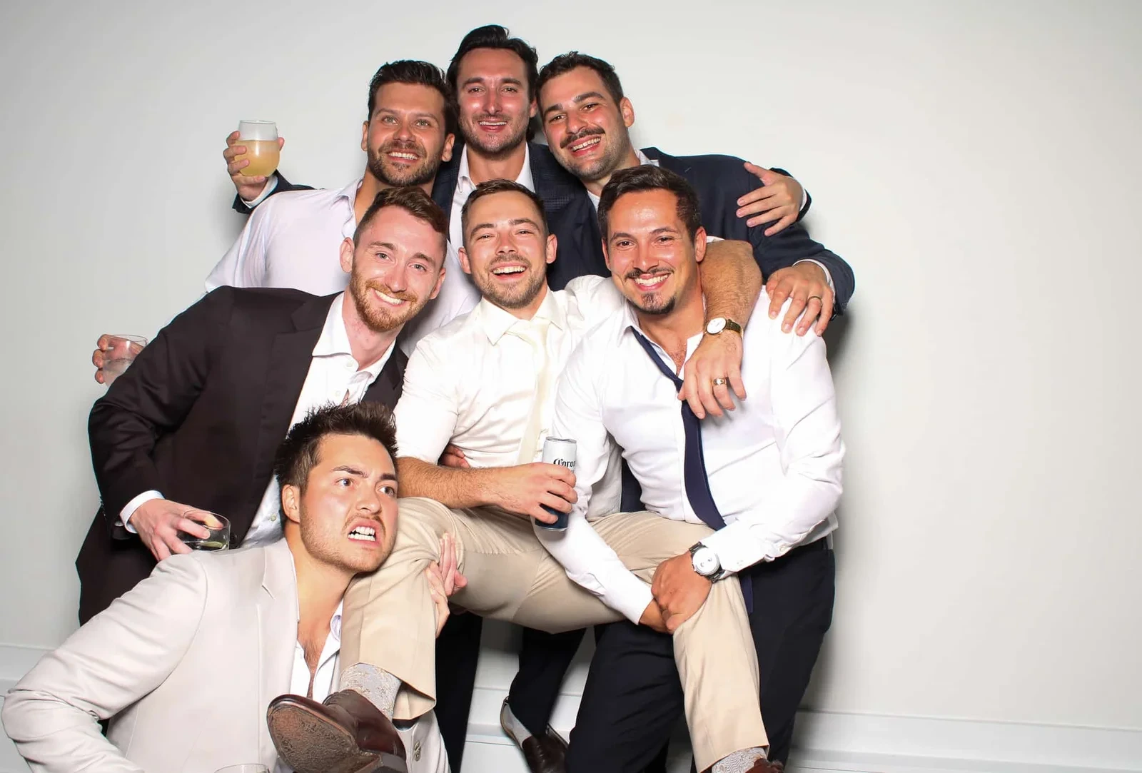 A couple using Pic Booth at their Niagara wedding celebration