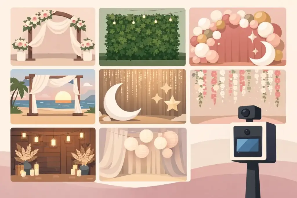 8 Best Photo Booth Backdrop Styles for Weddings