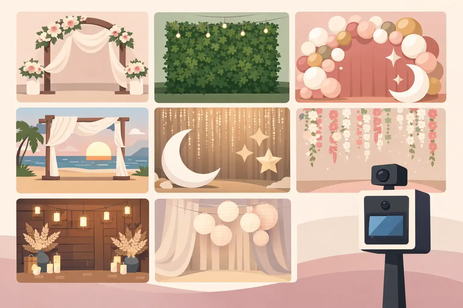 8 Best Photo Booth Backdrop Styles for Weddings