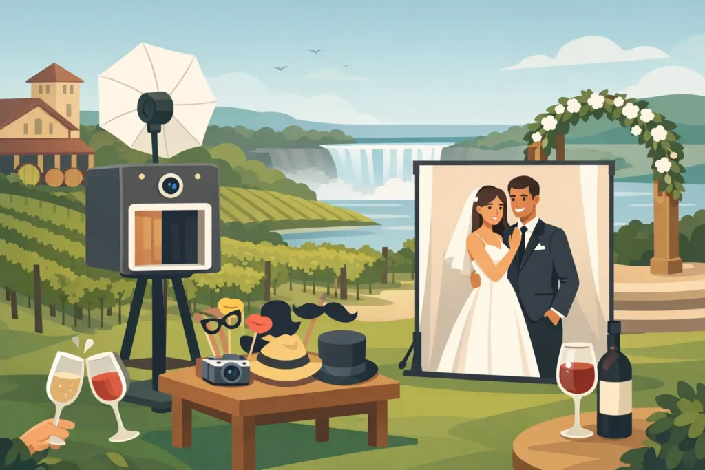 Niagara Winery Wedding Photo Booth Example