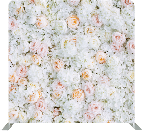 Blush & White Floral photo booth backdrop