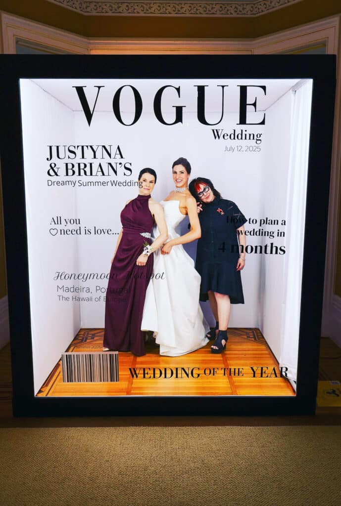 Magazine photo booth rental at Niagara-on-the-Lake wedding
