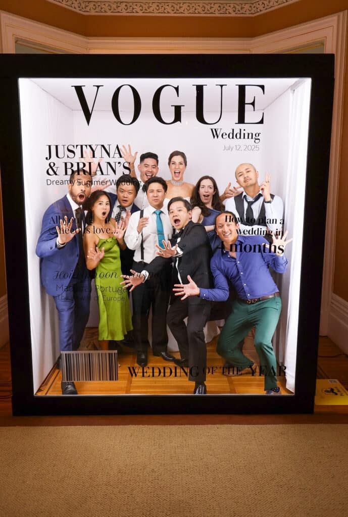 Magazine photo booth experience at a Niagara wedding