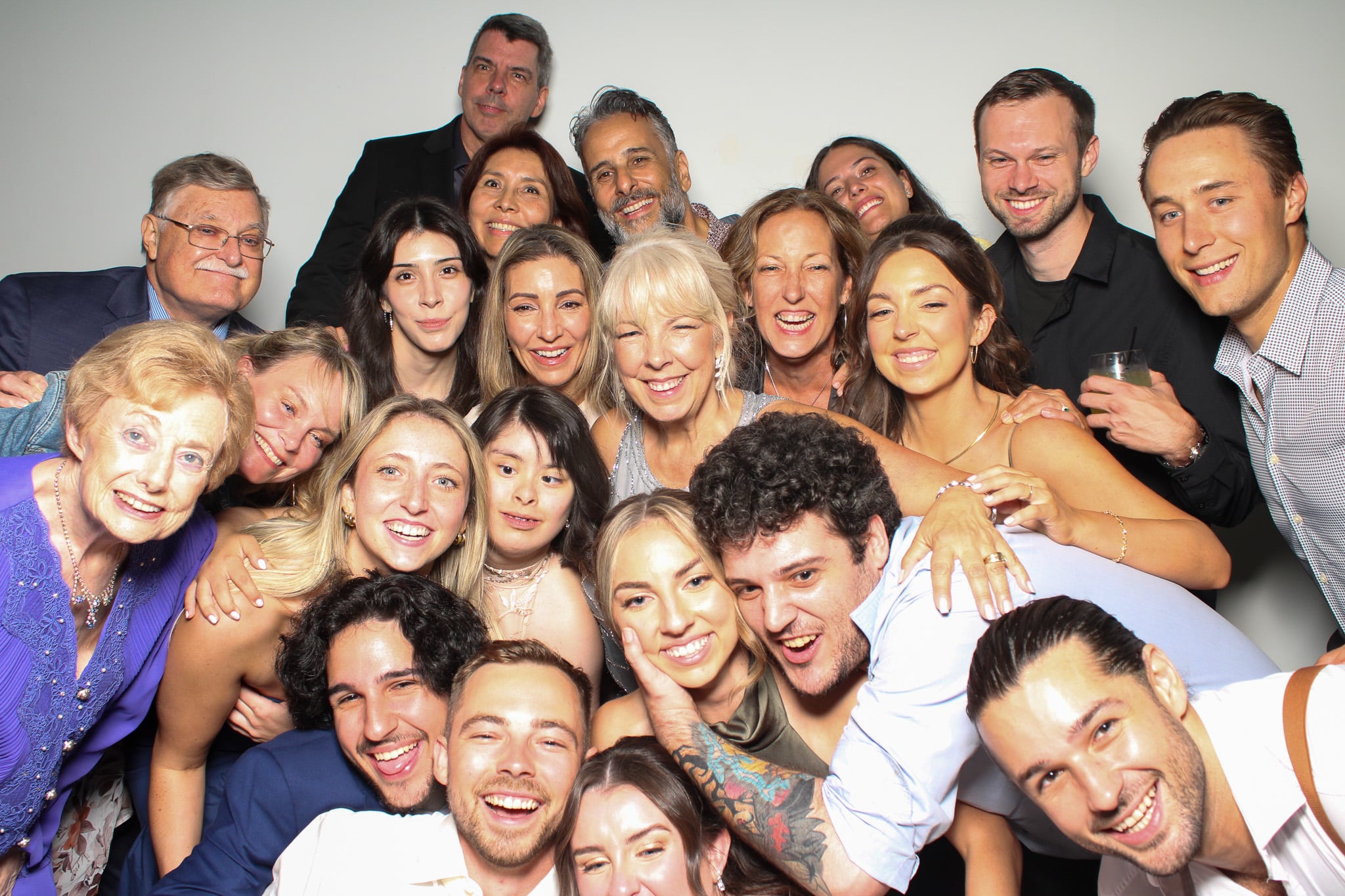 Wedding guests using DSLR photo booth in Niagara