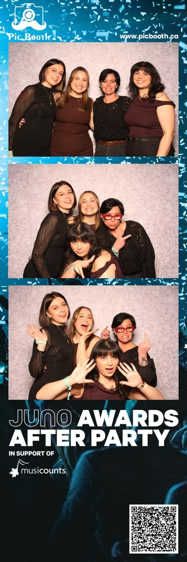 Guests celebrating at the Pic Booth photo booth at the JUNO Awards After Party in support of MusiCounts — St. Catharines