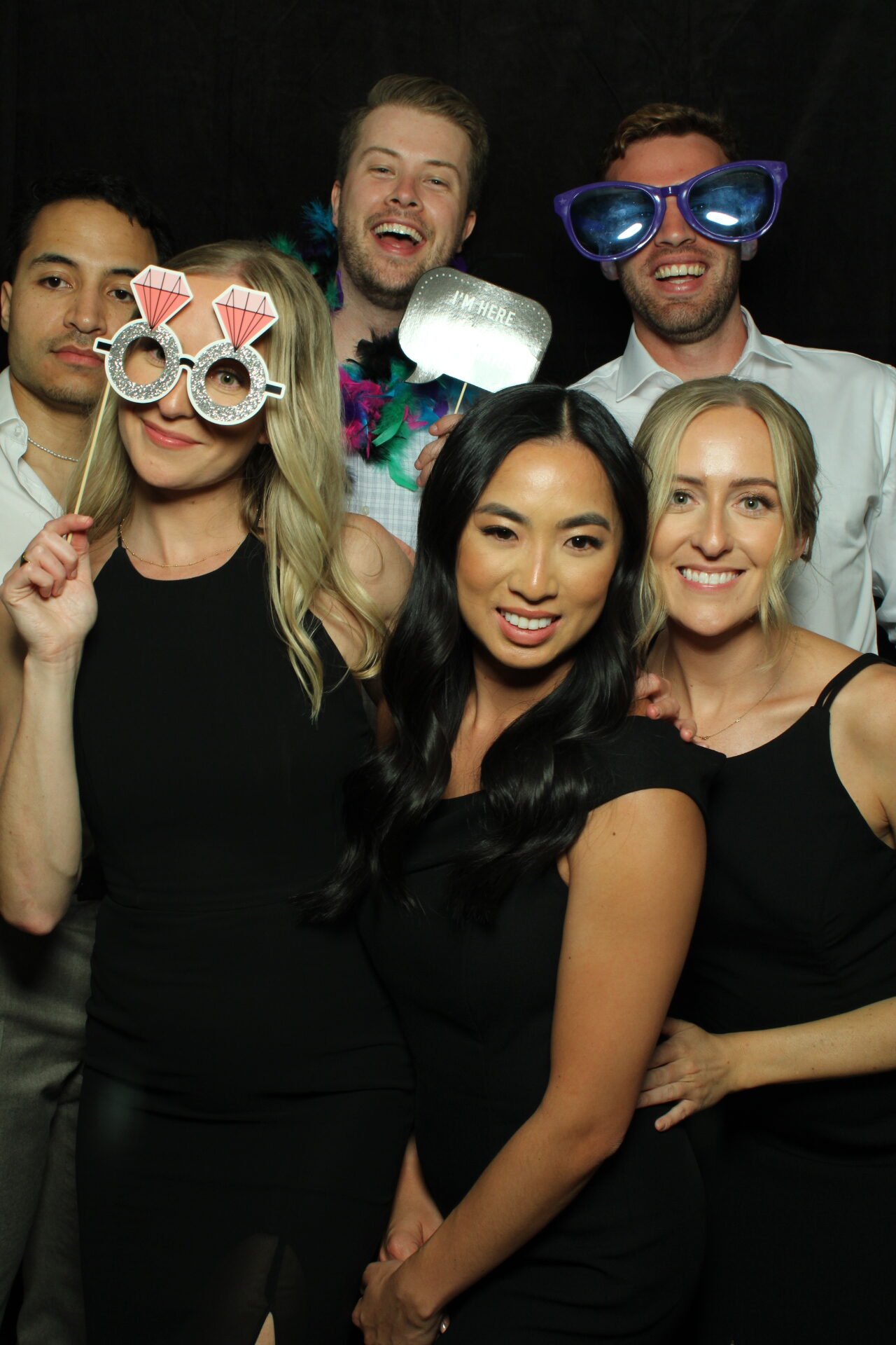 Guests posing at a Pic Booth Magic Mirror photo booth rental at a Niagara Falls wedding
