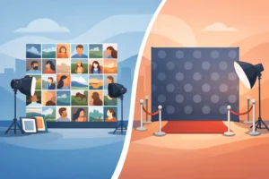Mosaic Photo Wall vs Step Backdrop